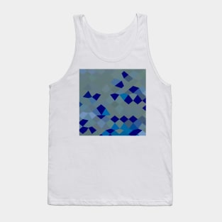 Blue Pigment Abstract Low Polygon Background Tank Top